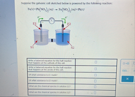Solved Suppose the galvanic cell sketched below is powered | Chegg.com