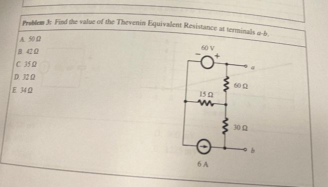 Solved Problem 3. Find The Value Of The Thevenin Equivalent | Chegg.com