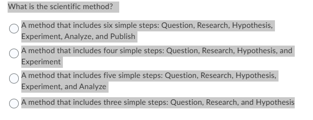 Solved What is the scientific method?A method that includes | Chegg.com
