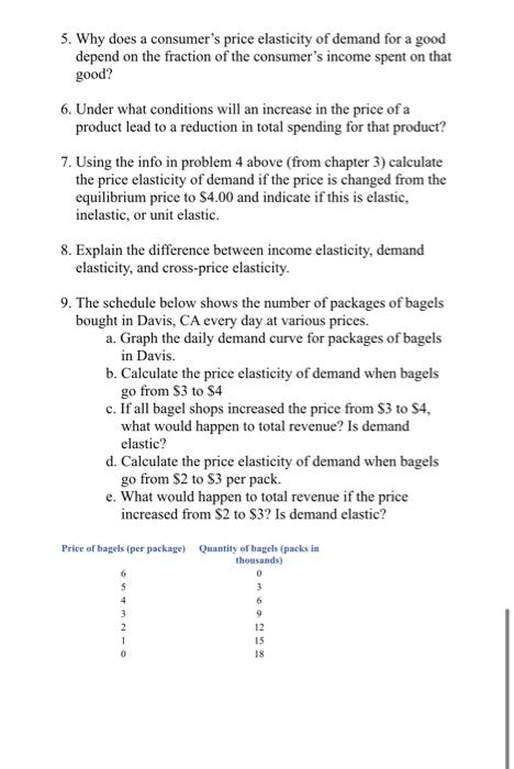 Solved 5. Why does a consumer's price elasticity of demand | Chegg.com