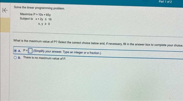 Solved Solve the linear programming problem. Maximize | Chegg.com