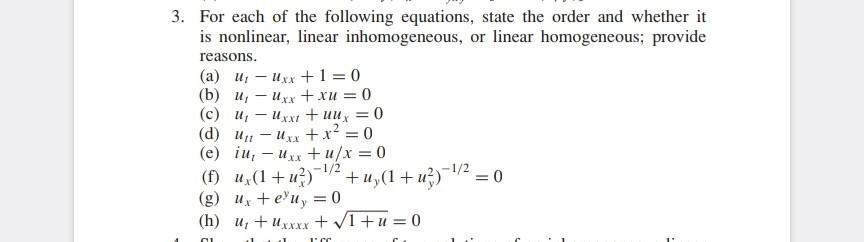 Solved 3 For Each Of The Following Equations State The