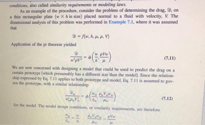 Solved Chapter 7 / Similitude, Dimensional Analysis, And | Chegg.com