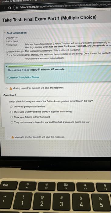 Take Test: Final Exam Part 1 (Multiple Choice) | Chegg.com