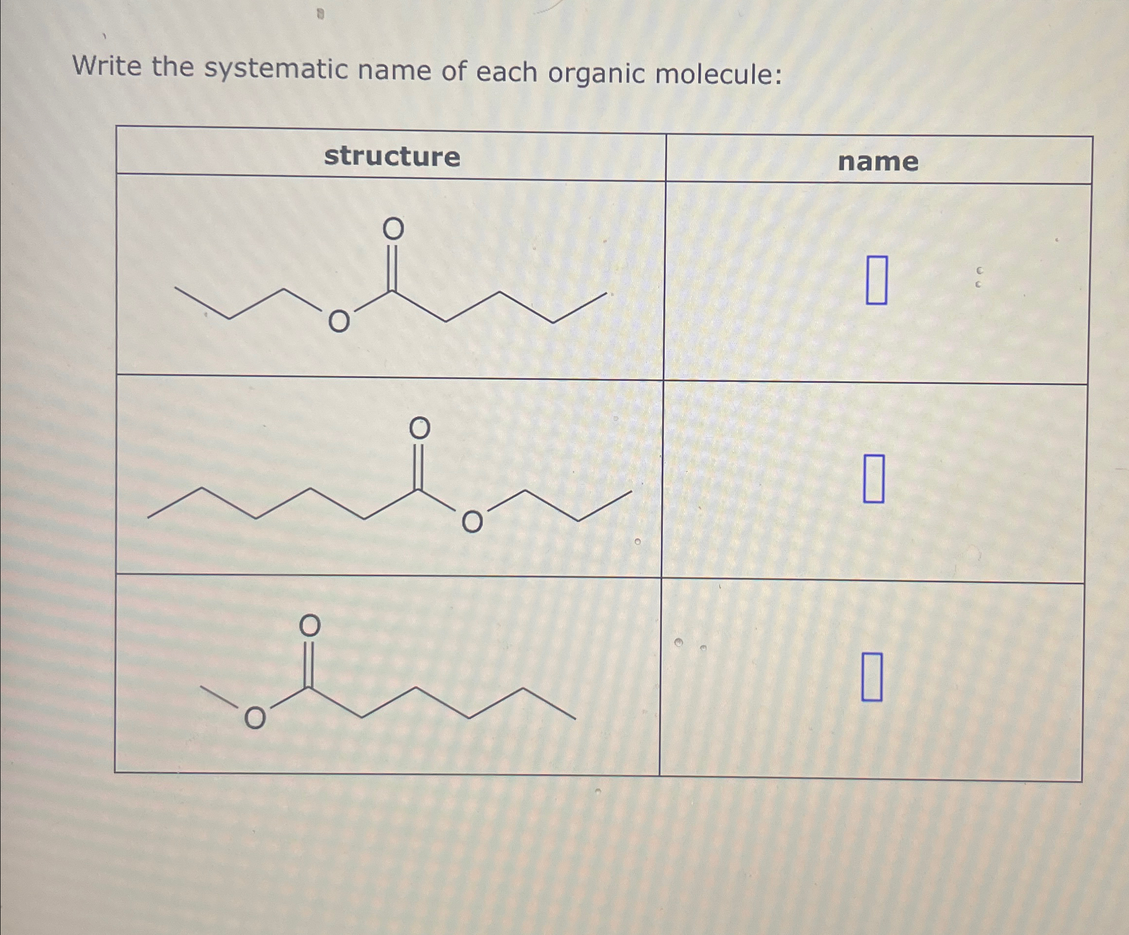 Solved Write the systematic name of each organic | Chegg.com
