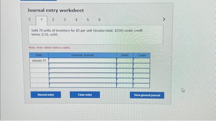 Solved Journal entry worksheet Received 20 units returned | Chegg.com
