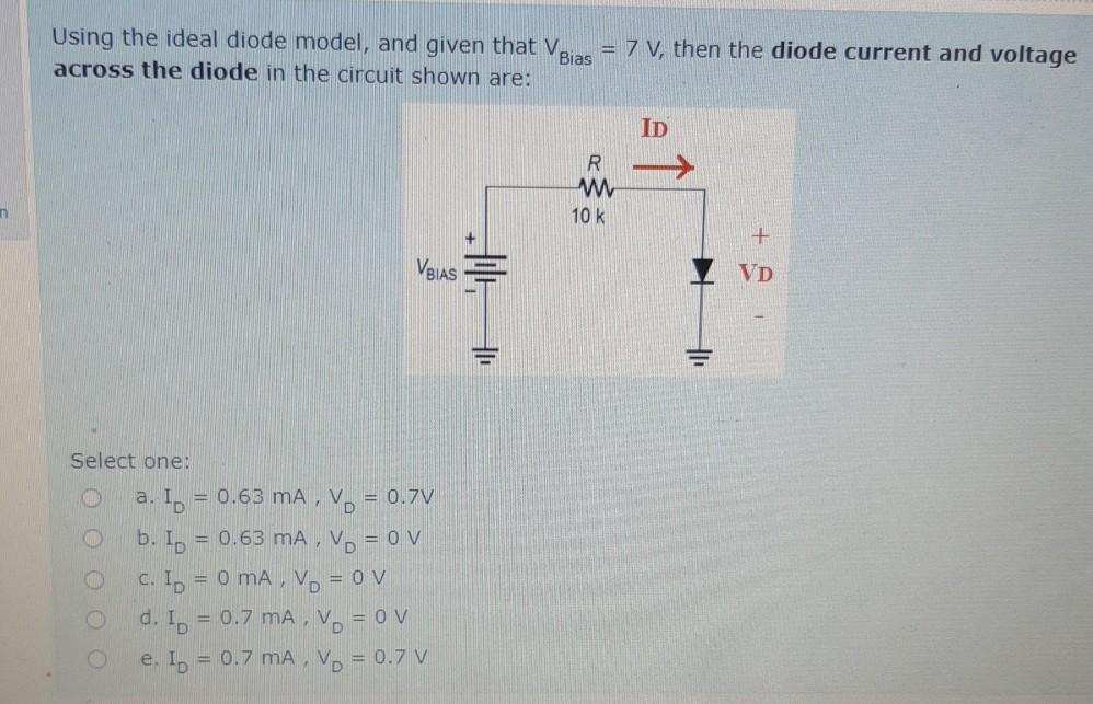 Solved Using The Ideal Diode Model, And Given That V = 7 V, | Chegg.com