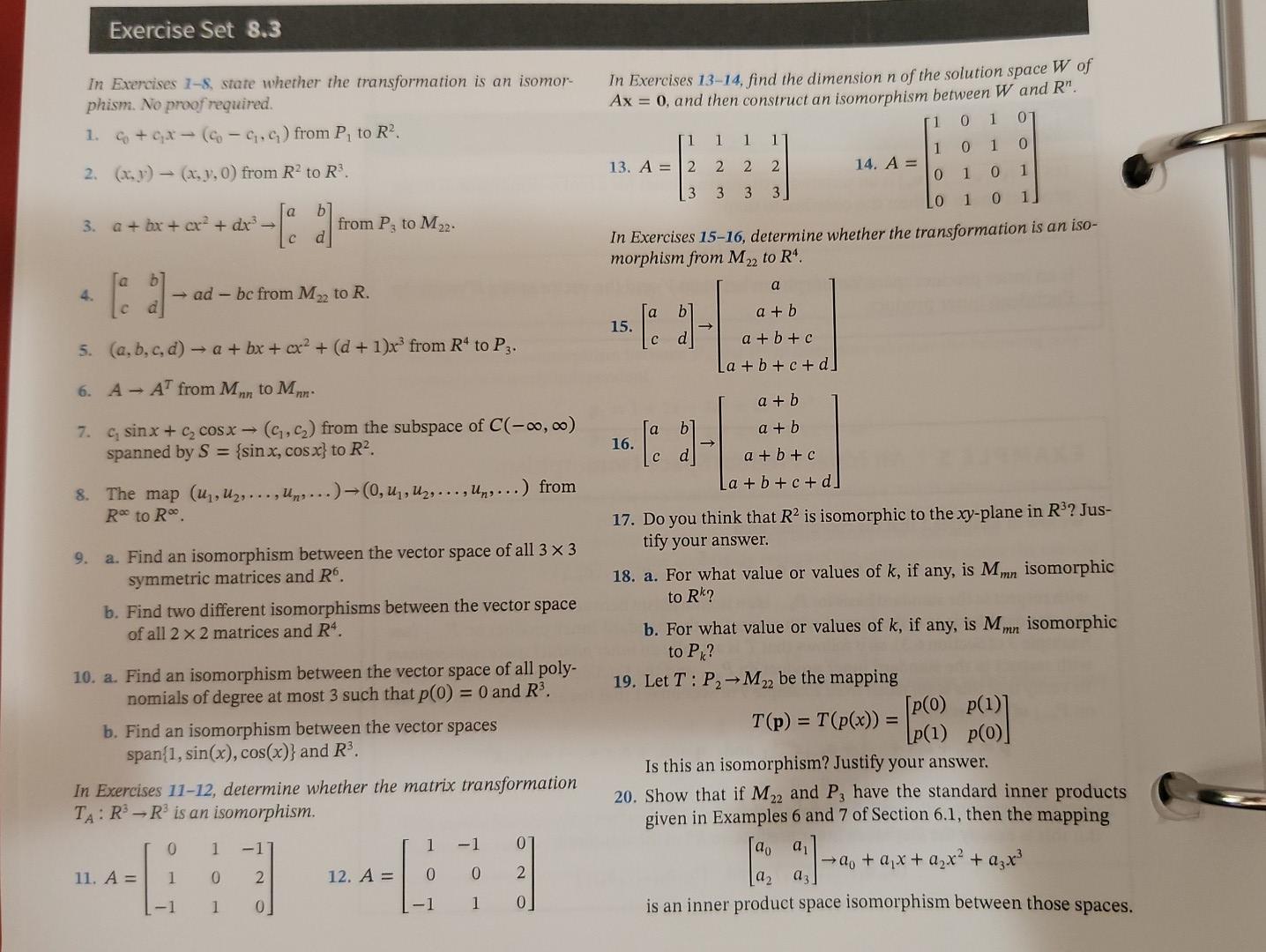 Solved In Extercises 1-8, state whether the transformation | Chegg.com