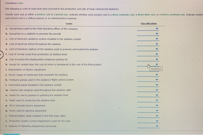 solved-classifying-costs-the-following-is-a-list-of-costs-chegg