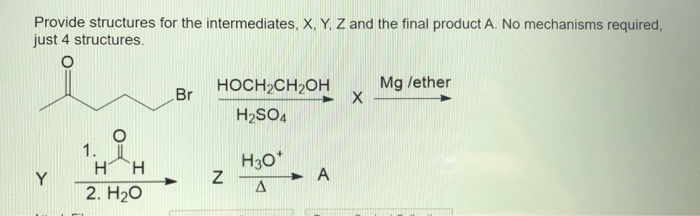 Solved Provide structures for the intermediates, X, Y, Z and | Chegg.com
