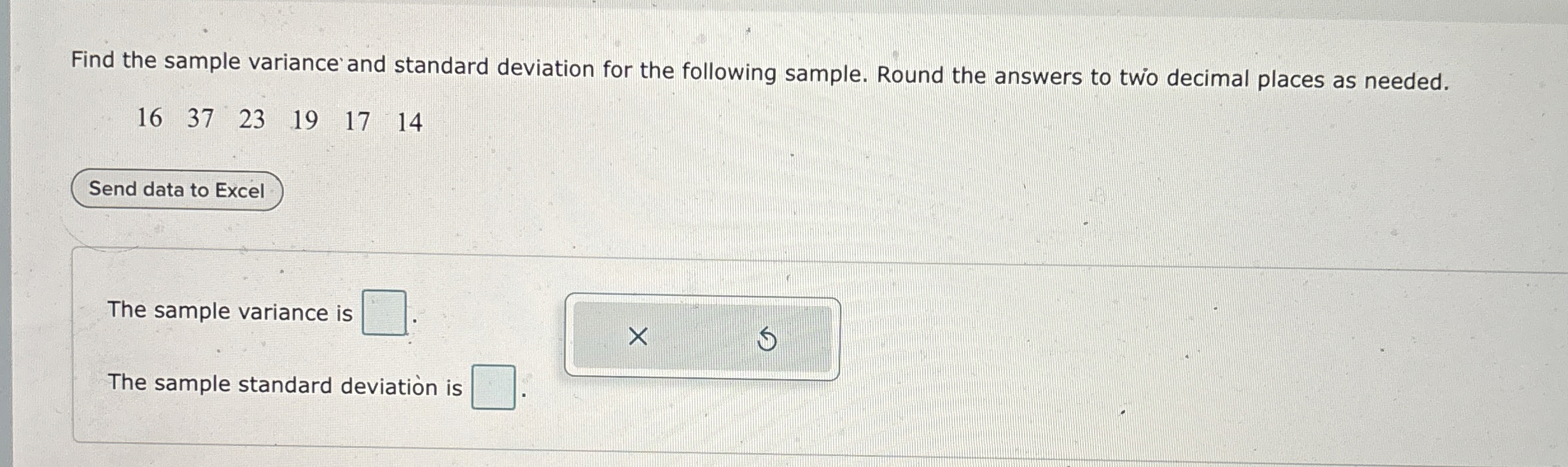 Solved Find the sample variance' and standard deviation for | Chegg.com