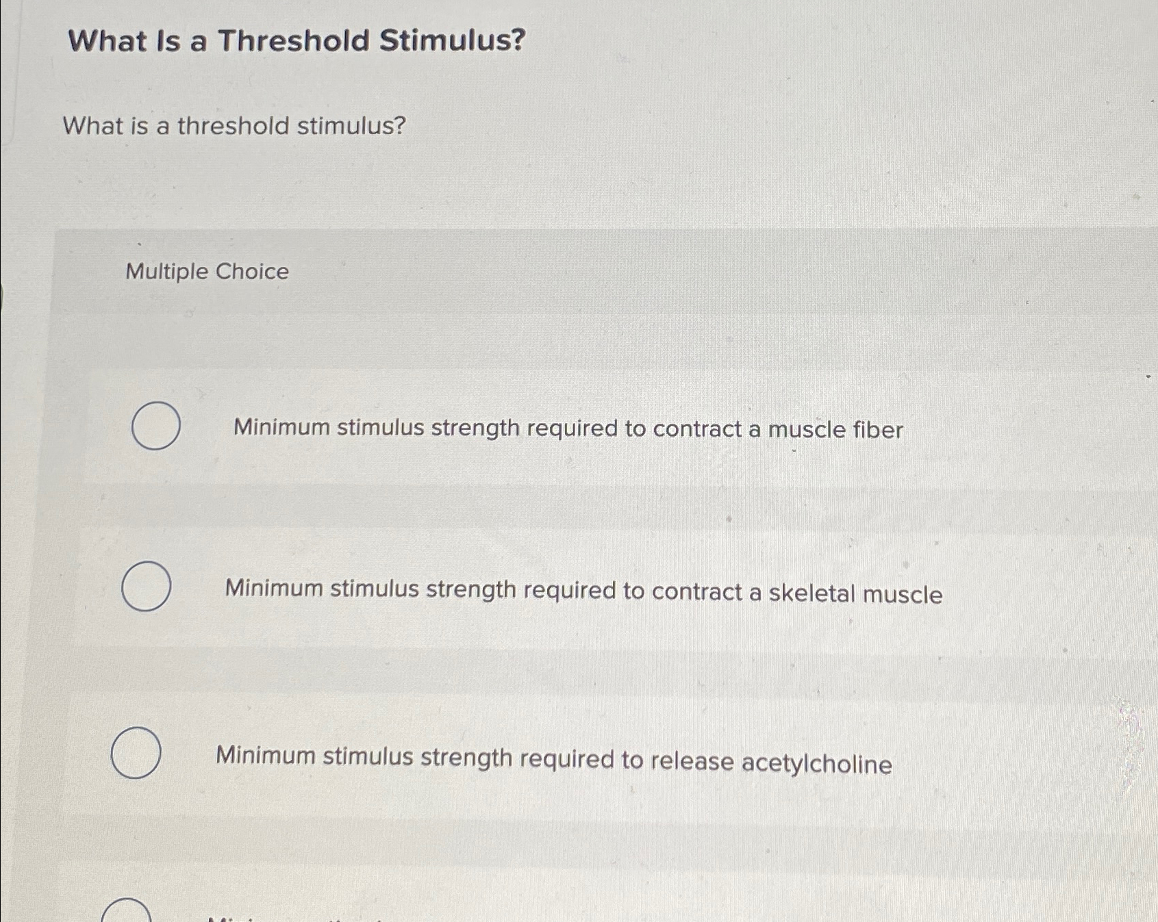 Solved What Is a Threshold Stimulus?What is a threshold