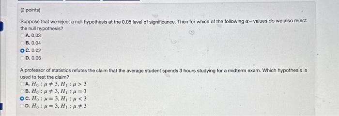 Solved Suppose that we reject a null hypothesis at the 0.05 | Chegg.com