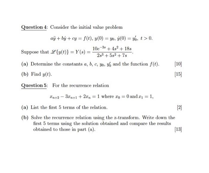 Solved -33 = Question 4: Consider the initial value problem | Chegg.com