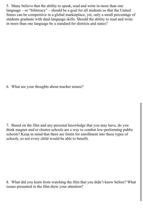 Solved Waiting For Superman Discussion Questions 1 Who Is Chegg Com