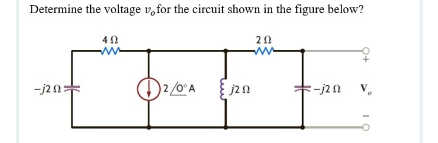 Solved Determine the voltage v. for the circuit shown in the | Chegg.com