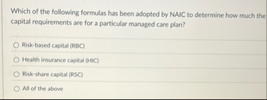 Solved Which of the following formulas has been adopted by | Chegg.com