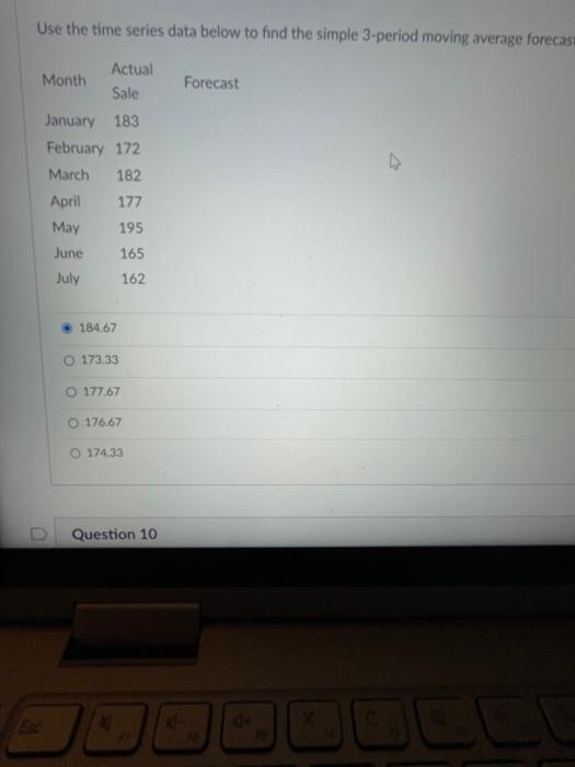 Solved Use the time series data below to find the simple | Chegg.com