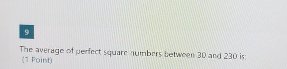 Solved 9The average of perfect square numbers between 30 | Chegg.com