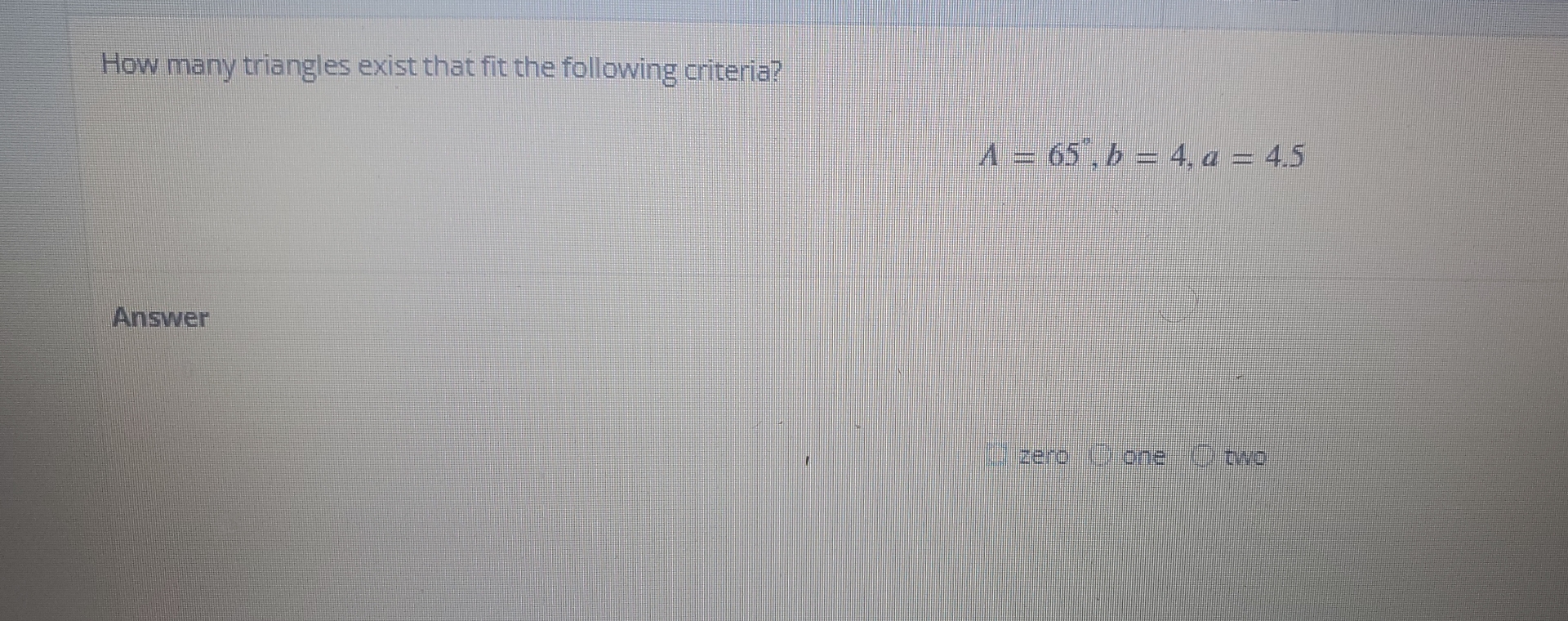 Solved How many triangles exist that fit the following