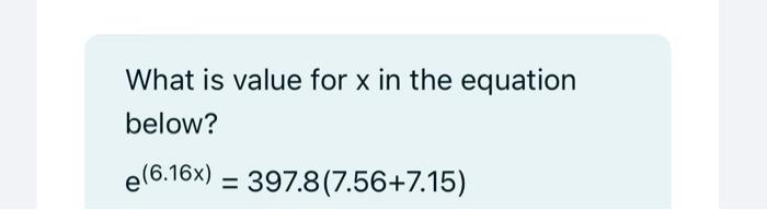 the value of x is equation
