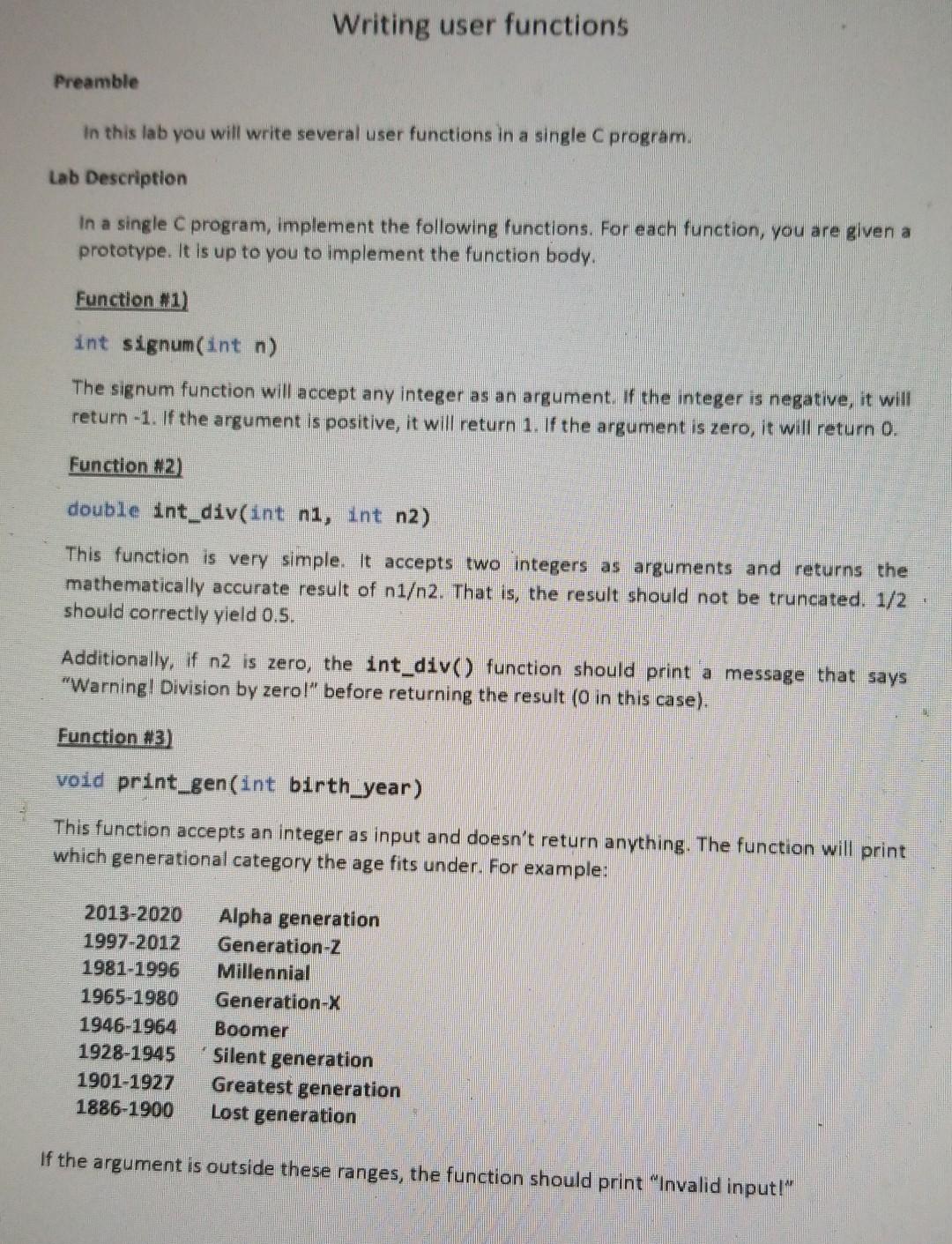 Solved Writing User Functions Preamble In This Lab You Will 4959