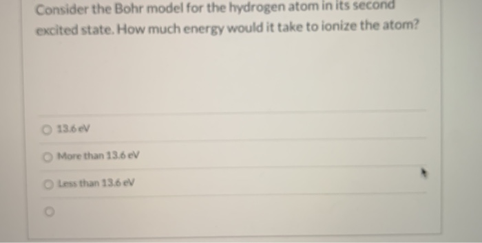 Solved Consider the Bohr model for the hydrogen atom in its | Chegg.com