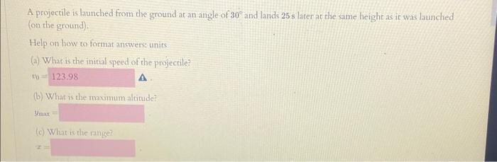 Solved A projectile is launched from the ground at an angle | Chegg.com