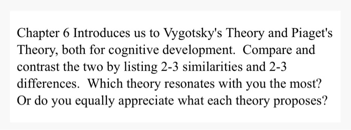 Solved Chapter 6 Introduces us to Vygotsky s Theory and Chegg