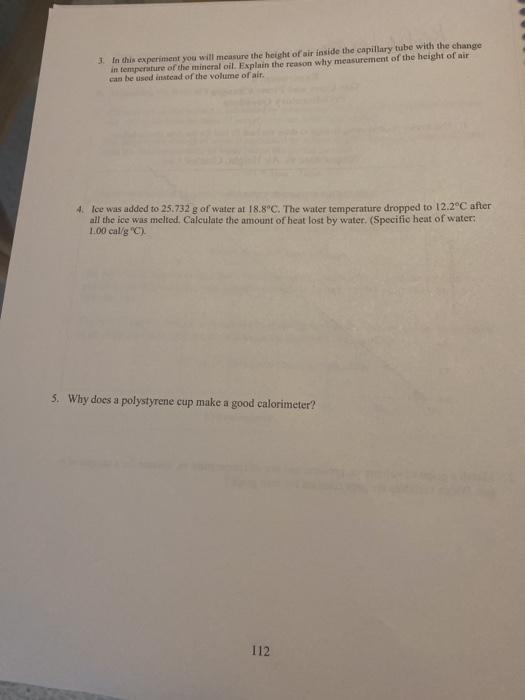 Experiment 8 Gas Laws and Phase Changes Introduction