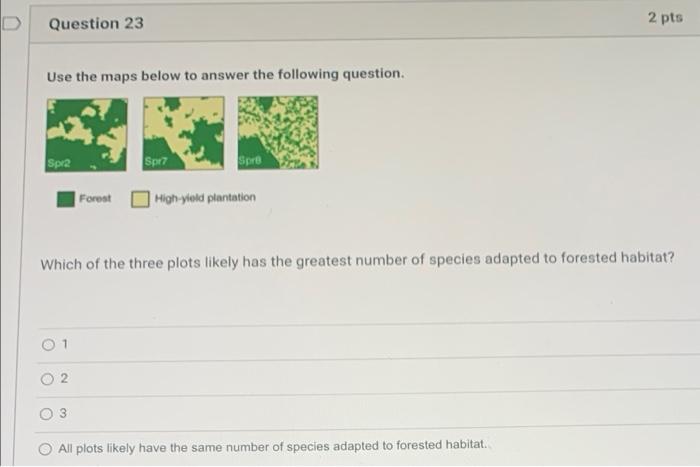 Solved D 2 pts Question 23 Use the maps below to answer the | Chegg.com