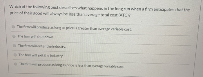 Solved Which of the following best describes what happens in | Chegg.com