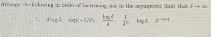 Solved Arrange the following in order of increasing size in | Chegg.com