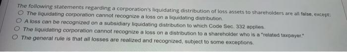 Solved The following statements regarding a corporation's | Chegg.com