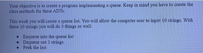 Solved Your objective is to create a program implementing a | Chegg.com