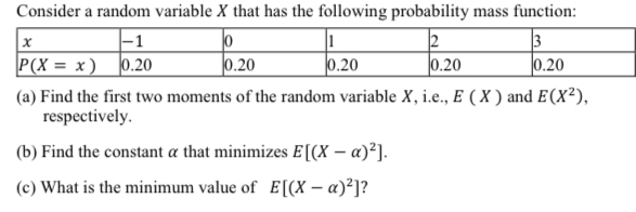 Solved Consider a random variable x ﻿that has the following | Chegg.com