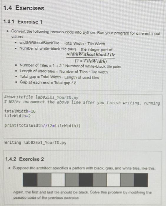 Solved 1.4 Exercises 1.4.1 Exercise 1 • Convert the | Chegg.com