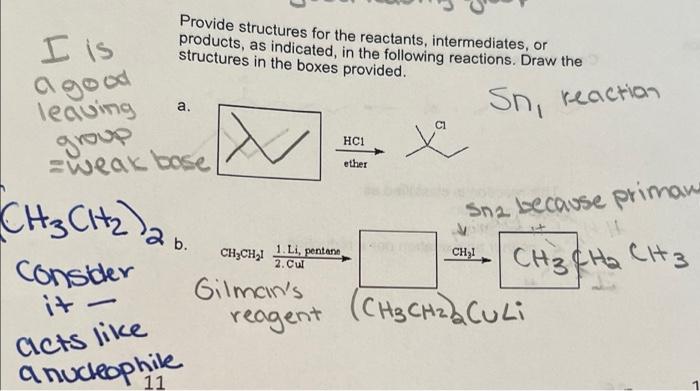Solved Provide structures for the reactants, intermediates, | Chegg.com