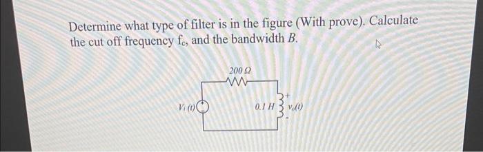 Solved Determine What Type Of Filter Is In The Figure (With | Chegg.com