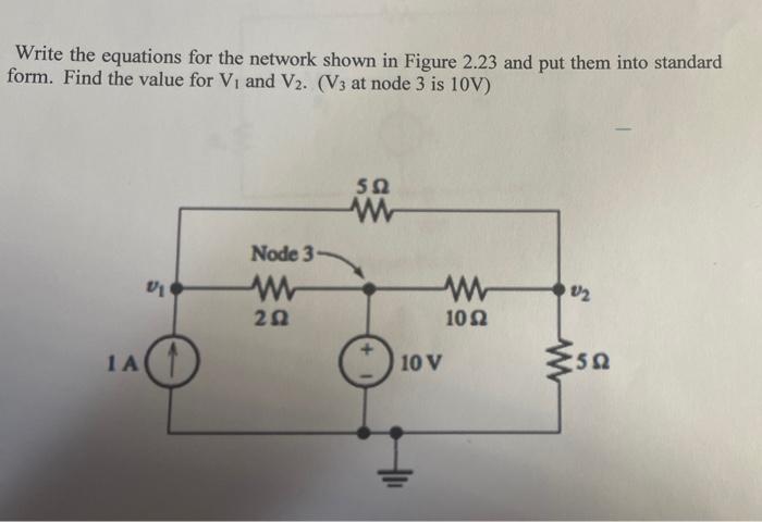 Solved Write the equations for the network shown in Figure | Chegg.com