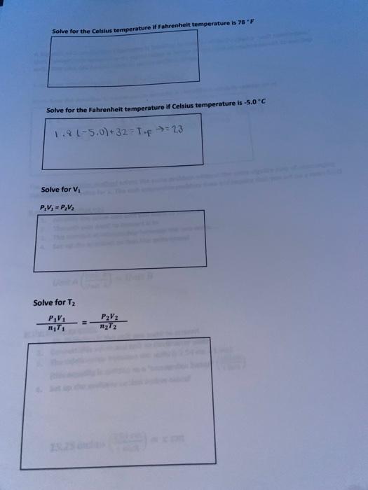 Solved Solve For The Celsius Temperature If Fahrenheit | Chegg.com