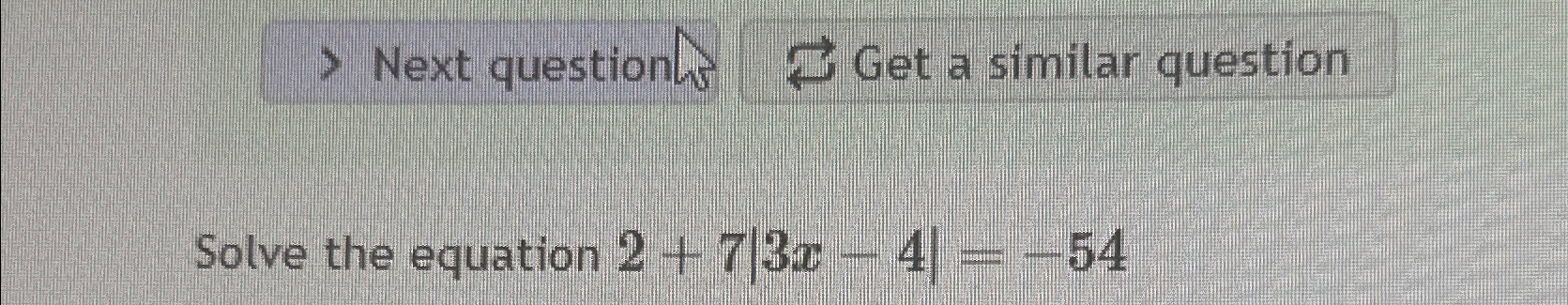 Solved Next question⇄ ﻿Get a similar questionSolve the | Chegg.com