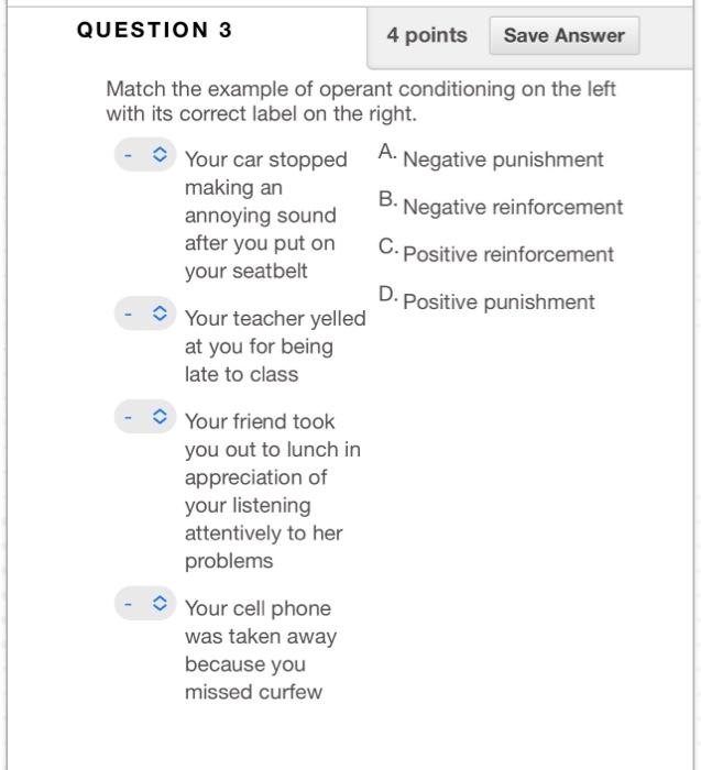 Solved Question 3 4 Points Save Answer Match The Example Of | Chegg.Com