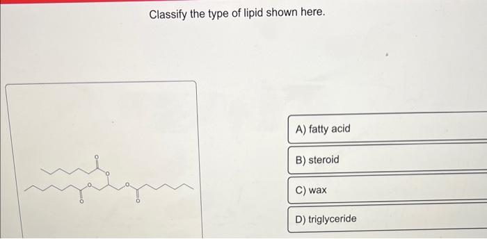 Solved Classify the type of lipid shown here. | Chegg.com