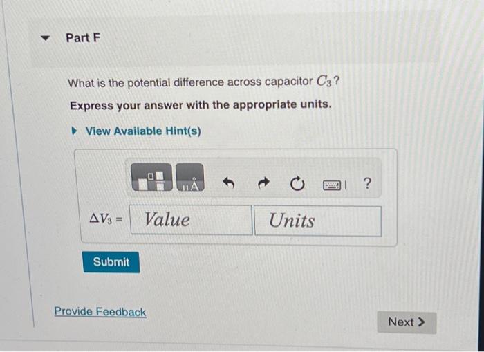 Solved What is the potential difference across capacitor C2 | Chegg.com