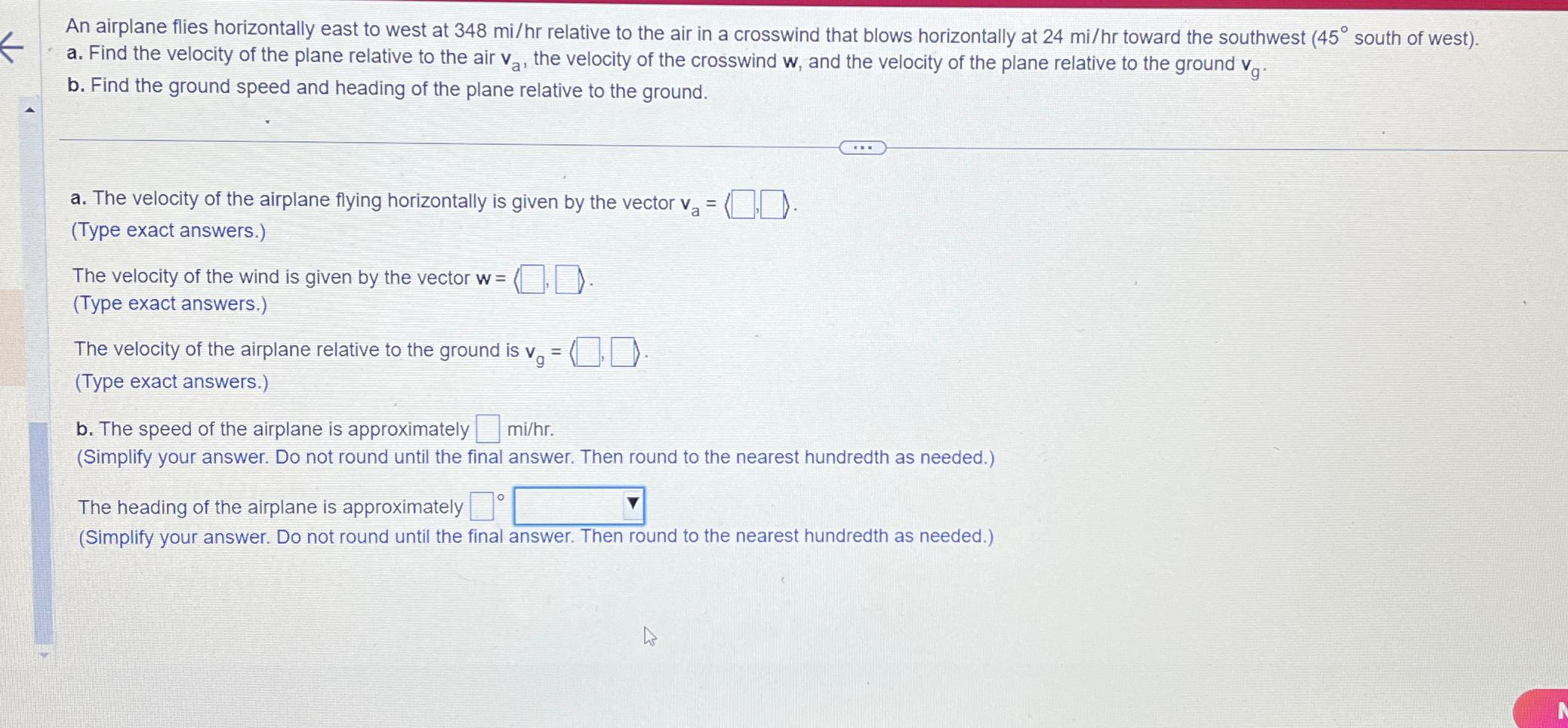 Solved An Airplane Flies Horizontally East To West At | Chegg.com