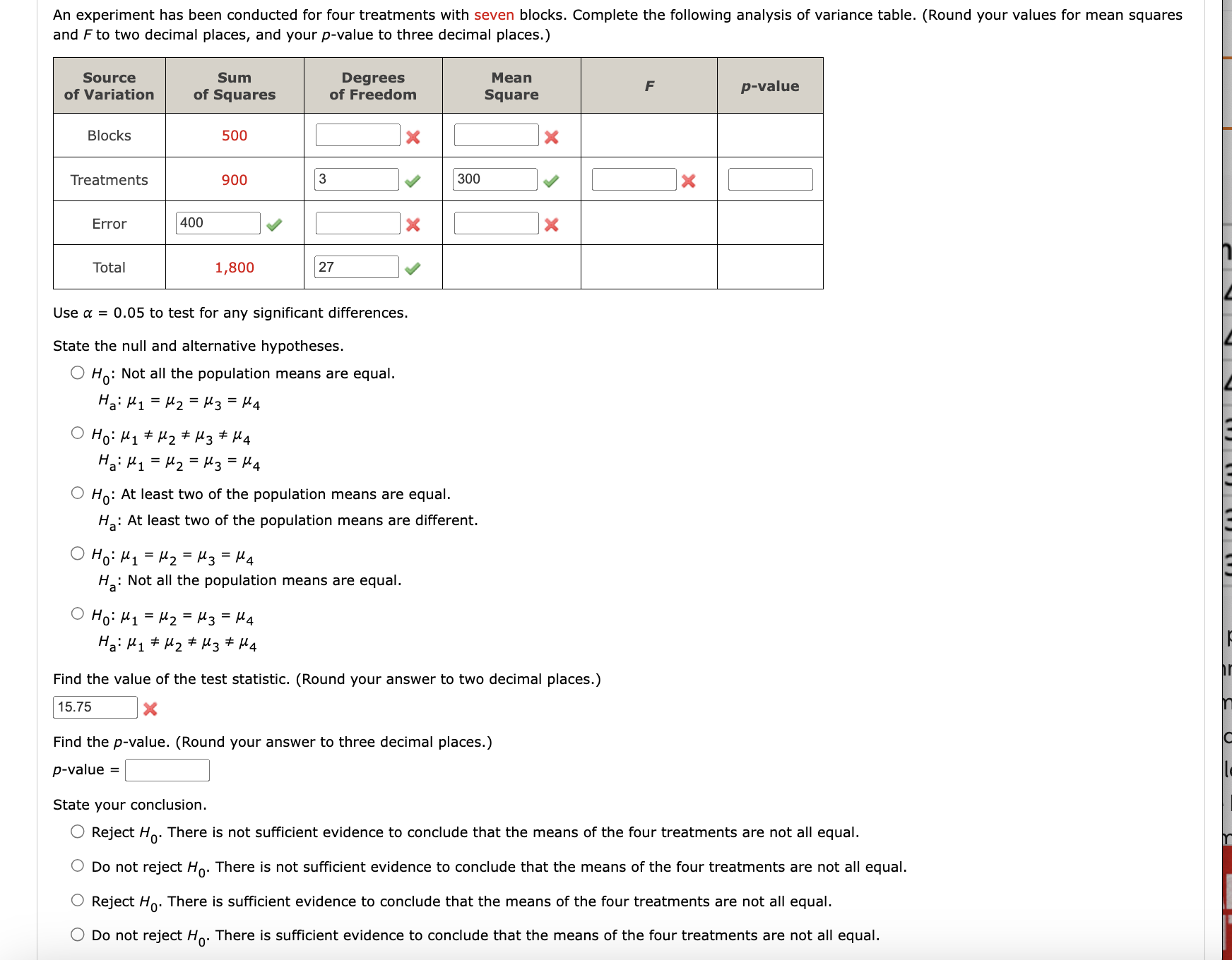 Solved An experiment has been conducted for four treatments | Chegg.com