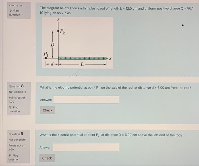 Solved Information P Flag A plastic rod has been bent into a