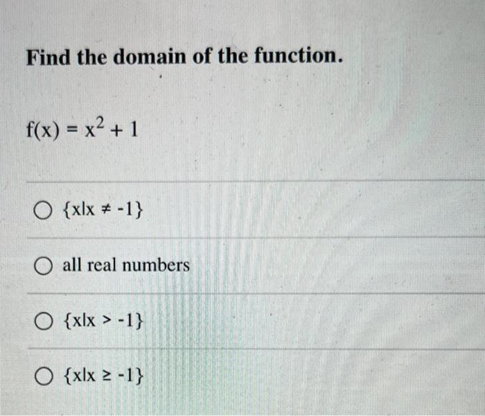 the domain of the real function f of x x 1 is