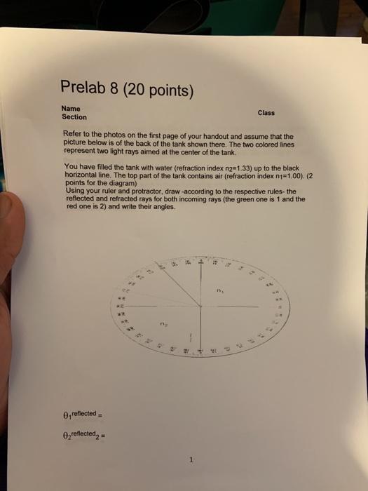 Solved Prelab 8 (20 points) Name Section Class Refer to the | Chegg.com